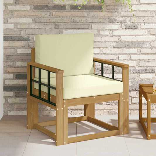 2 Stück Outdoor-Sofagarnitur Polyester Weiß und Creme