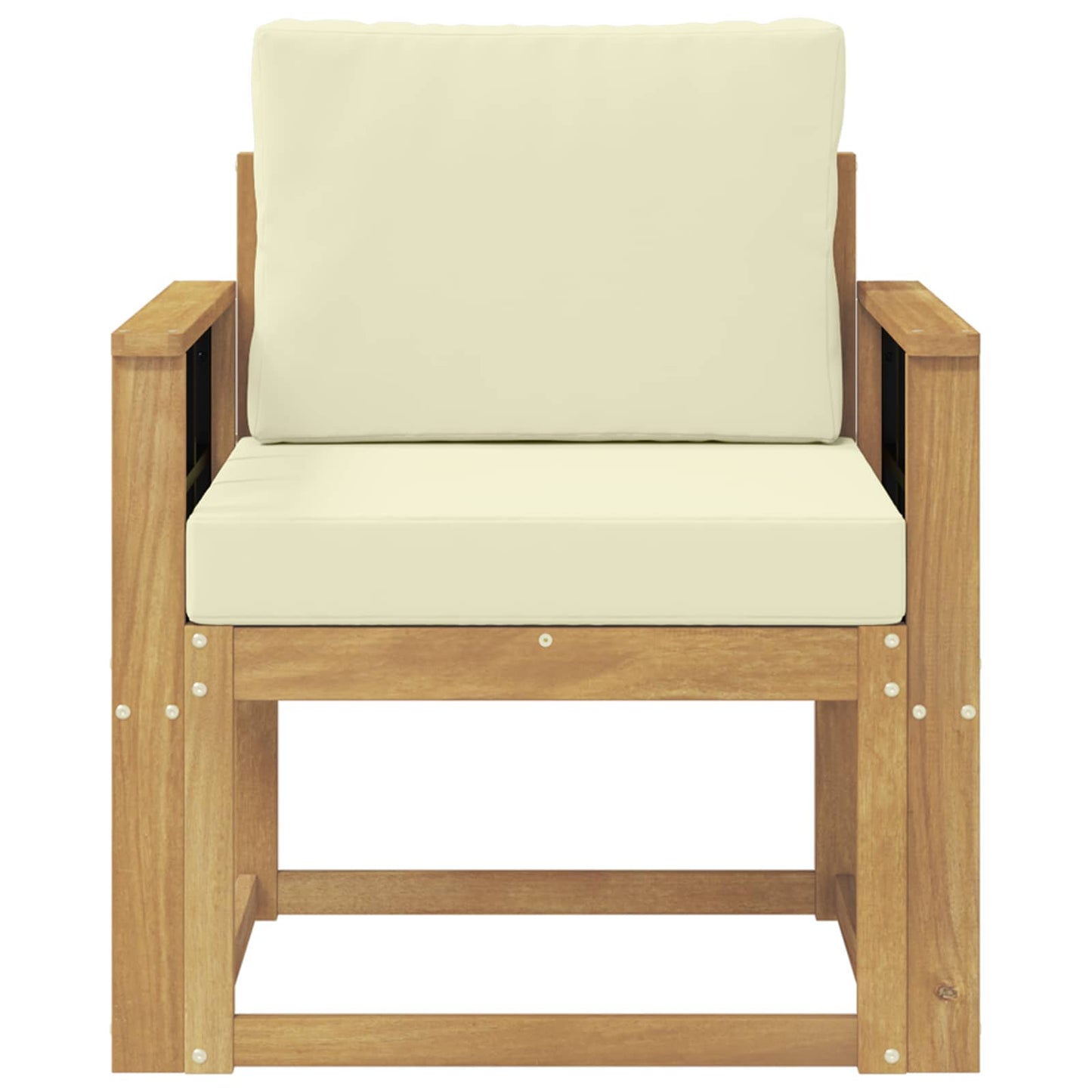 2 Stück Outdoor-Sofagarnitur Polyester Weiß und Creme