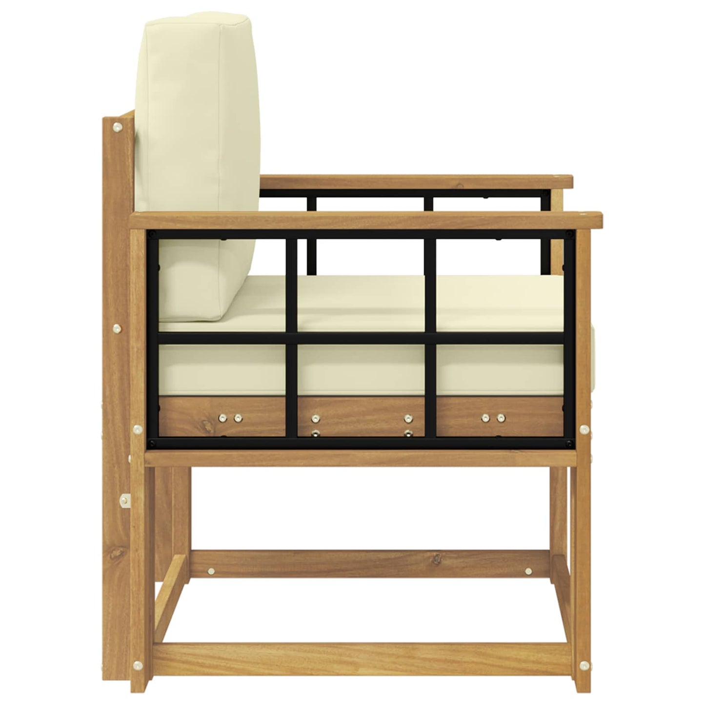 2 Stück Outdoor-Sofagarnitur Polyester Weiß und Creme