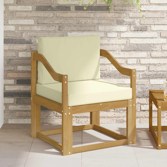 2 Stück Outdoor-Sofagarnitur Polyester Weiß und Creme