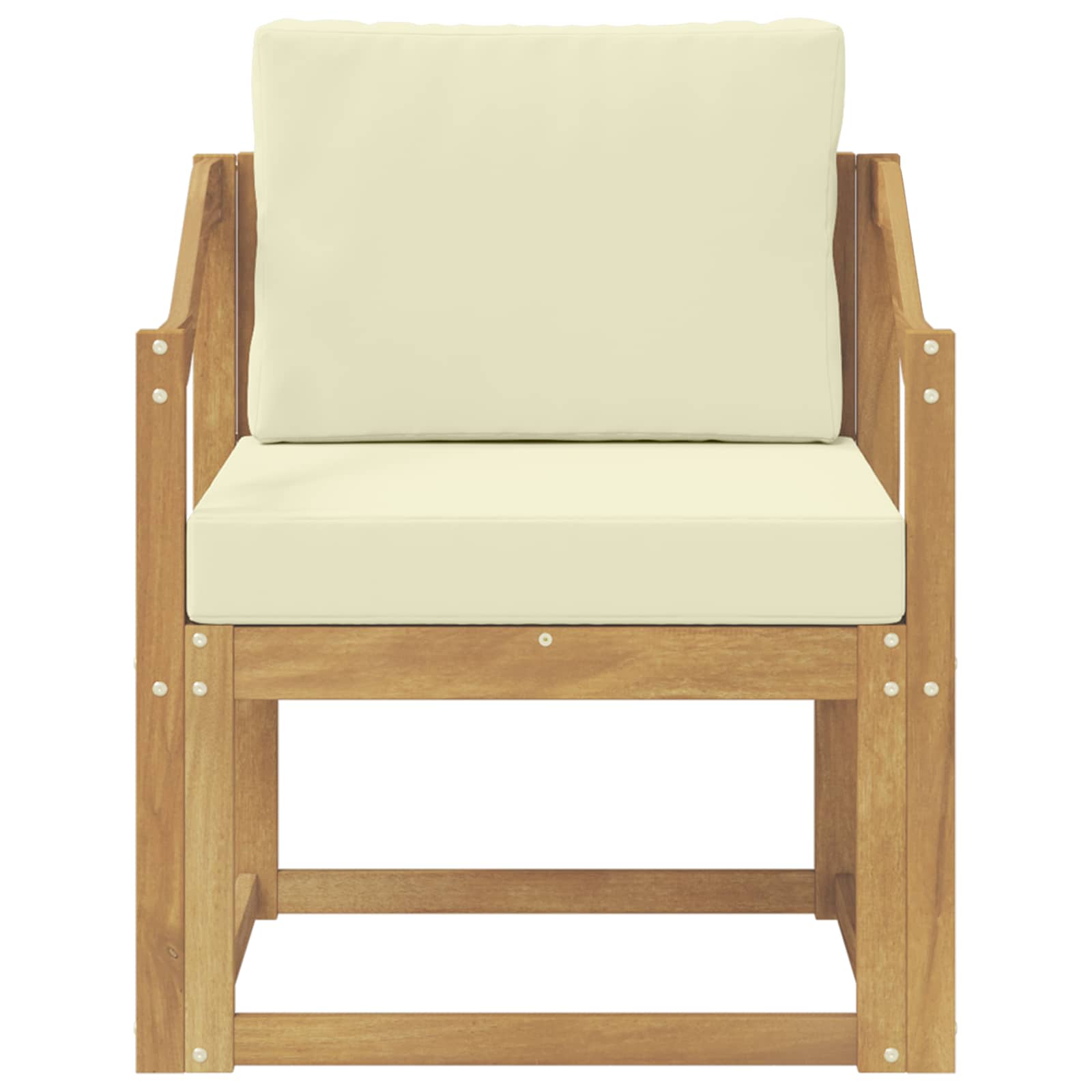 2 Stück Outdoor-Sofagarnitur Polyester Weiß und Creme