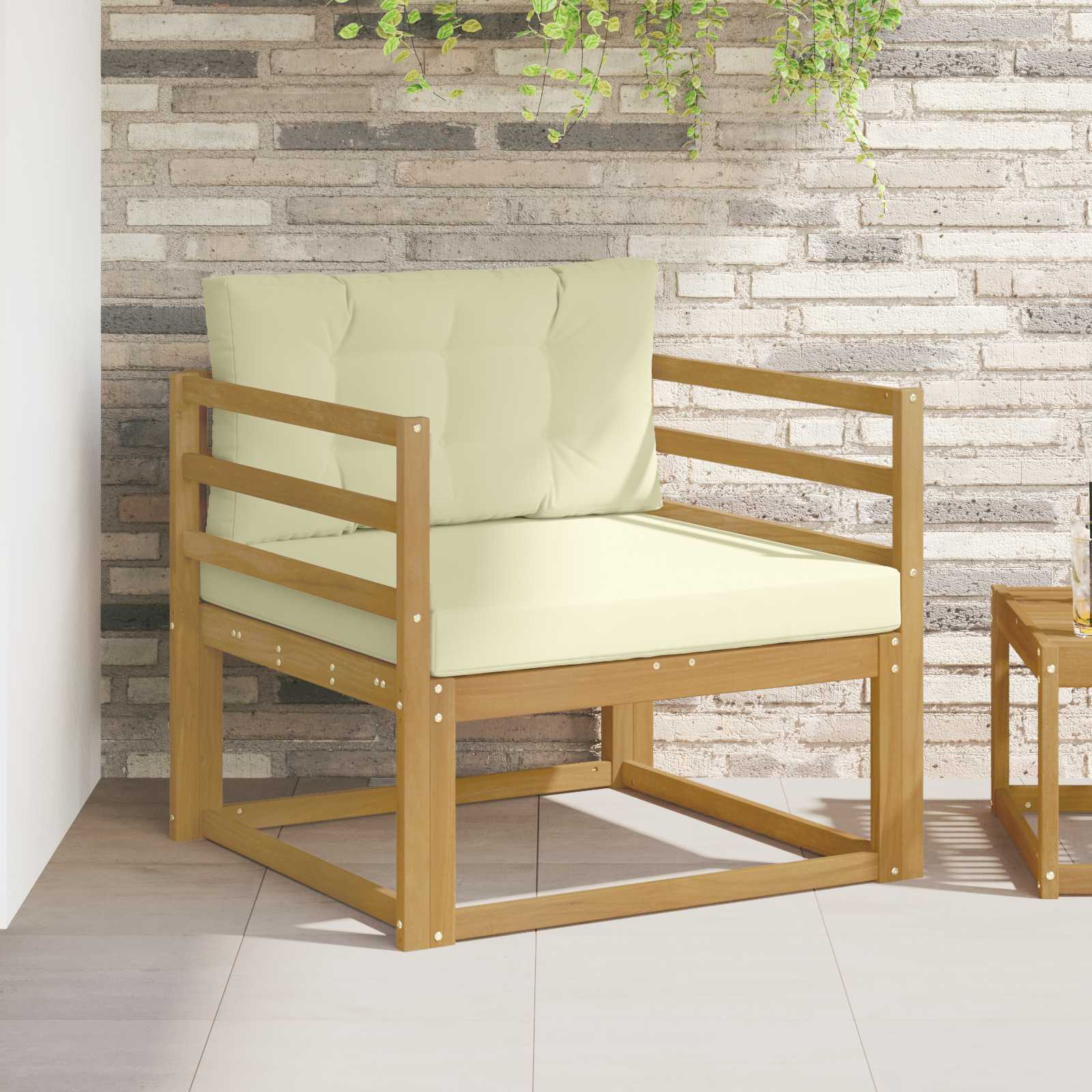 Outdoor Mittelsofa Polyester Weiß