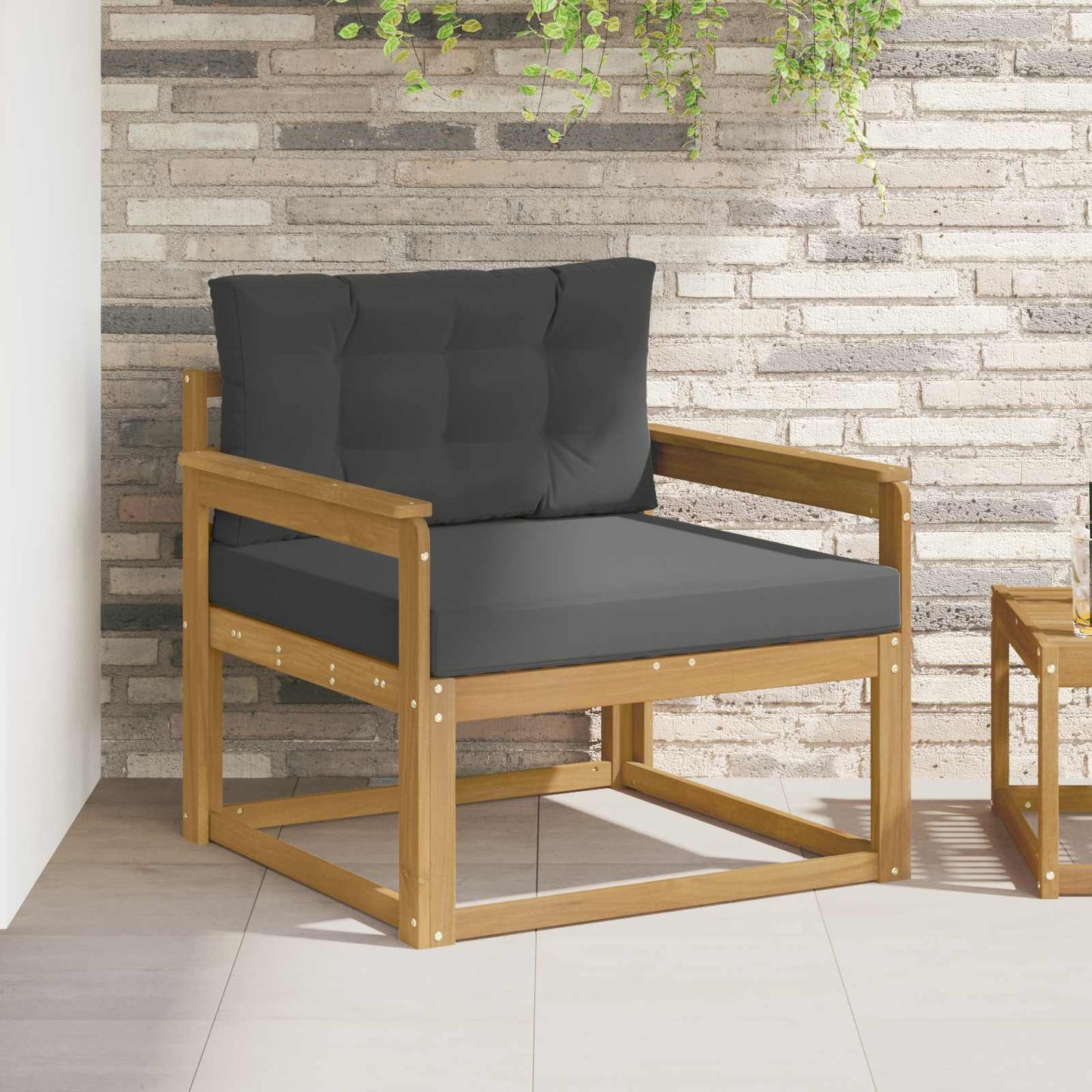 Outdoor Mittelsofa Polyester Weiß