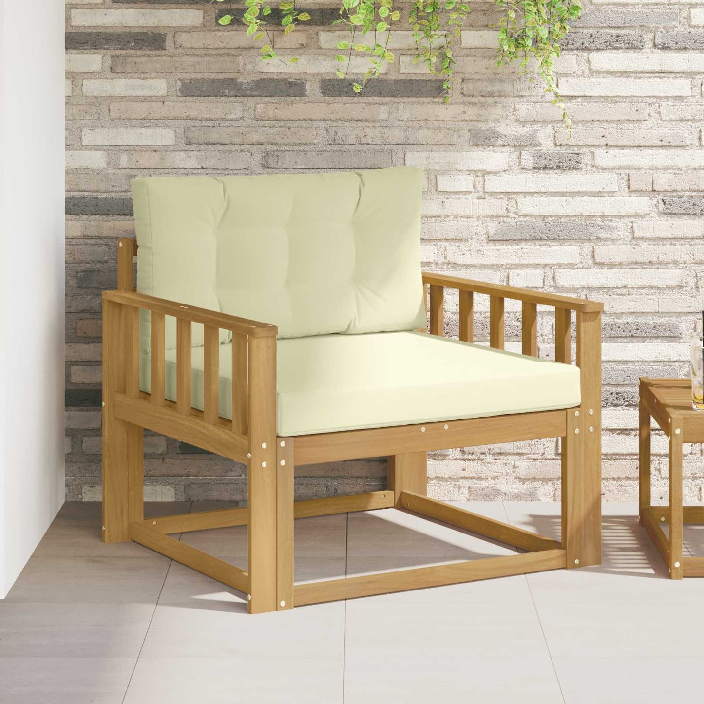 Outdoor Mittelsofa Polyester Weiß