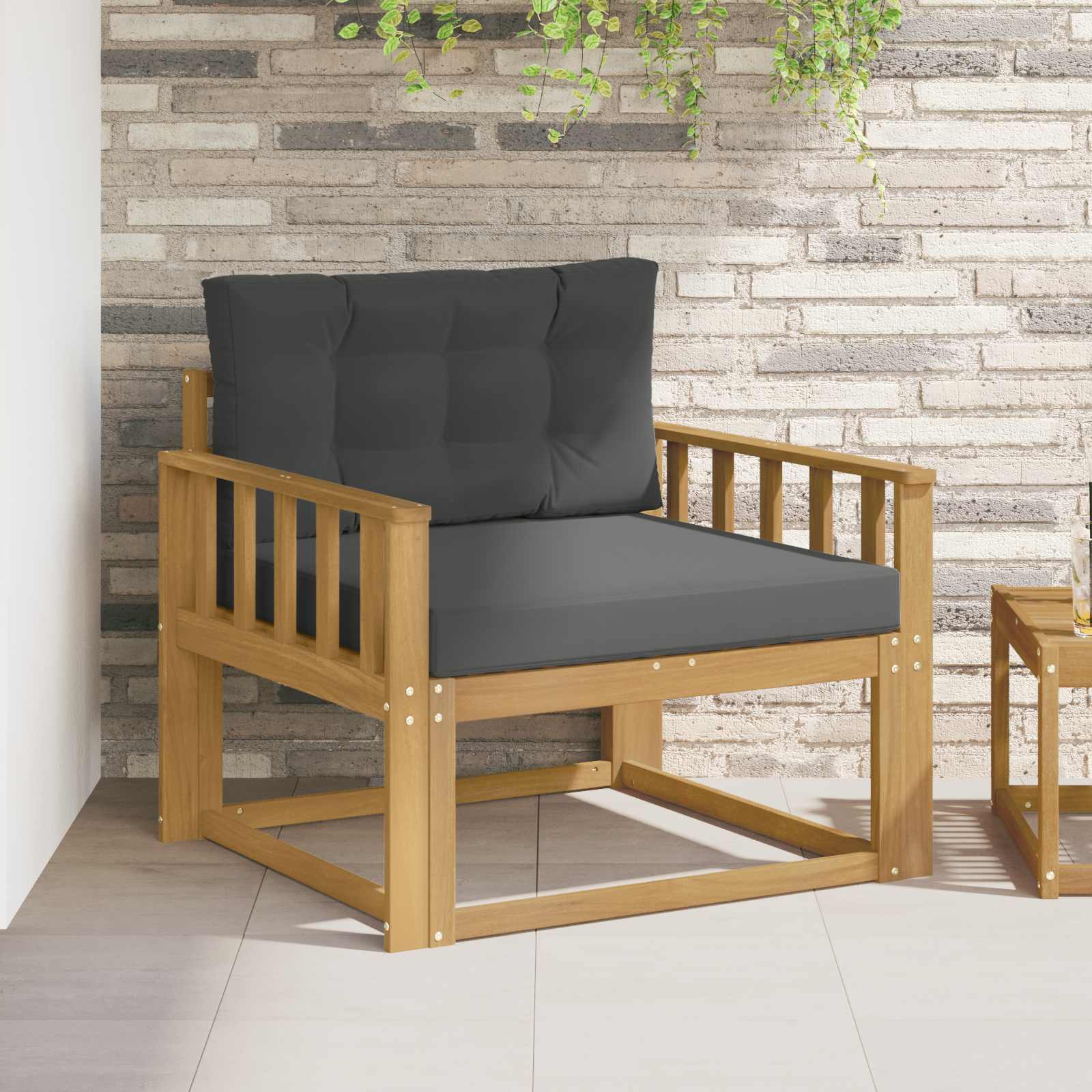 Outdoor Mittelsofa Polyester Weiß