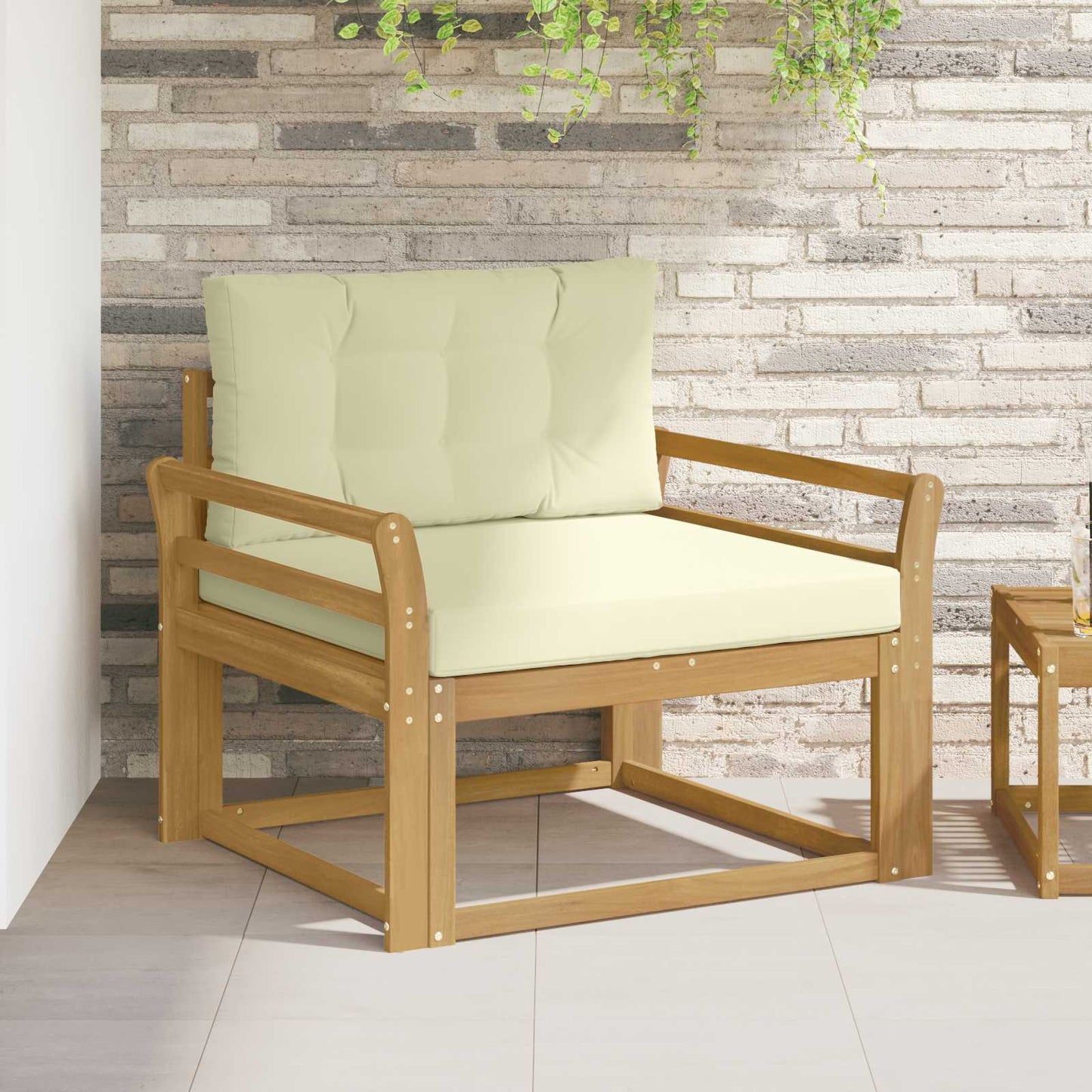 Outdoor Mittelsofa Polyester Weiß