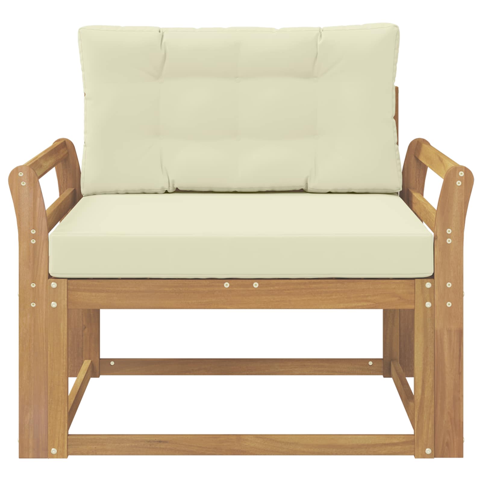 Outdoor Mittelsofa Polyester Weiß