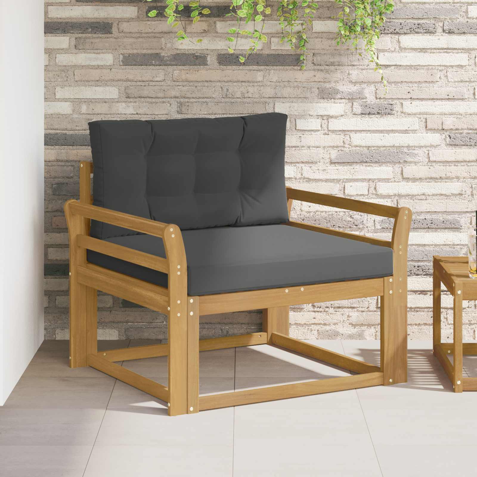 Outdoor Mittelsofa Polyester Weiß
