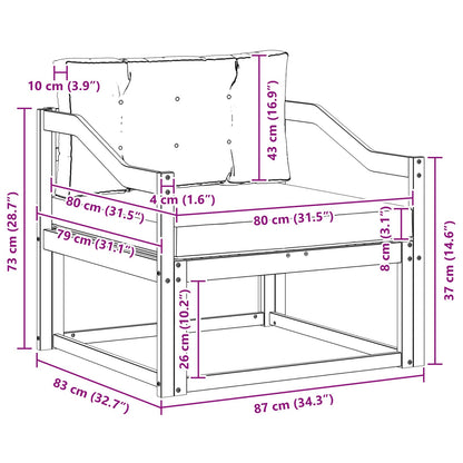 Outdoor Mittelsofa Polyester Weiß