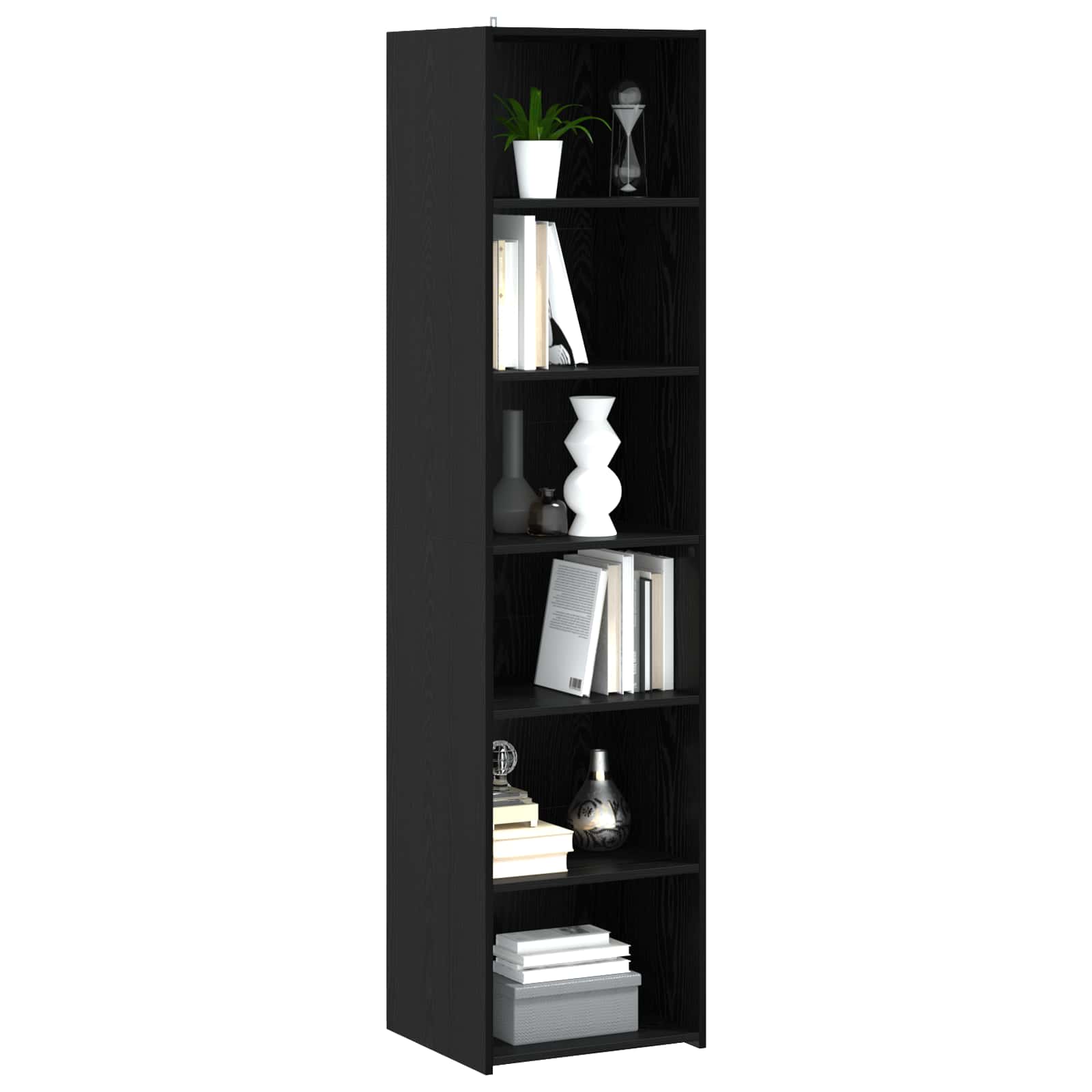 Sideboard Schwarz Eichen-Optik 45 x 41 x 185 cm Holzwerkstoff
