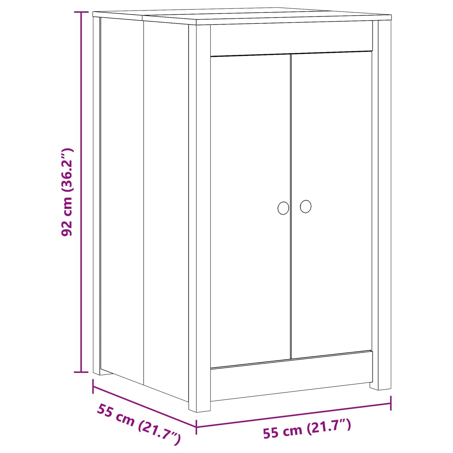 Außenküchenschrank MEPPEL Natural Douglas 55 x 55 x 92 cm