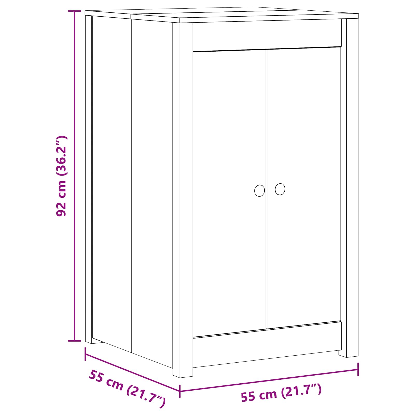 Außenküchenschrank MEPPEL Natural Douglas 55 x 55 x 92 cm