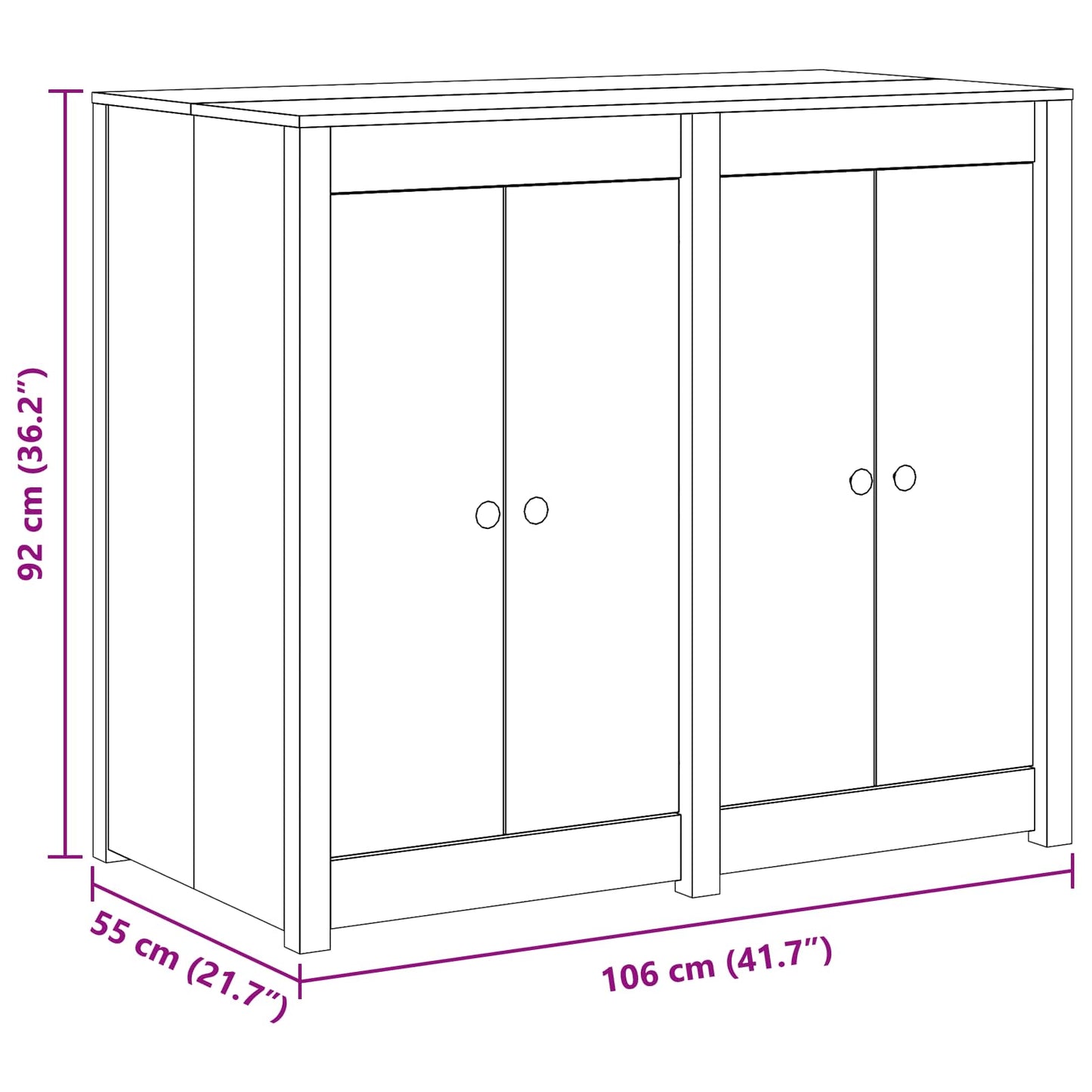 Außenküchenschrank MEPPEL Natural Douglas 106 x 55 x 92 cm
