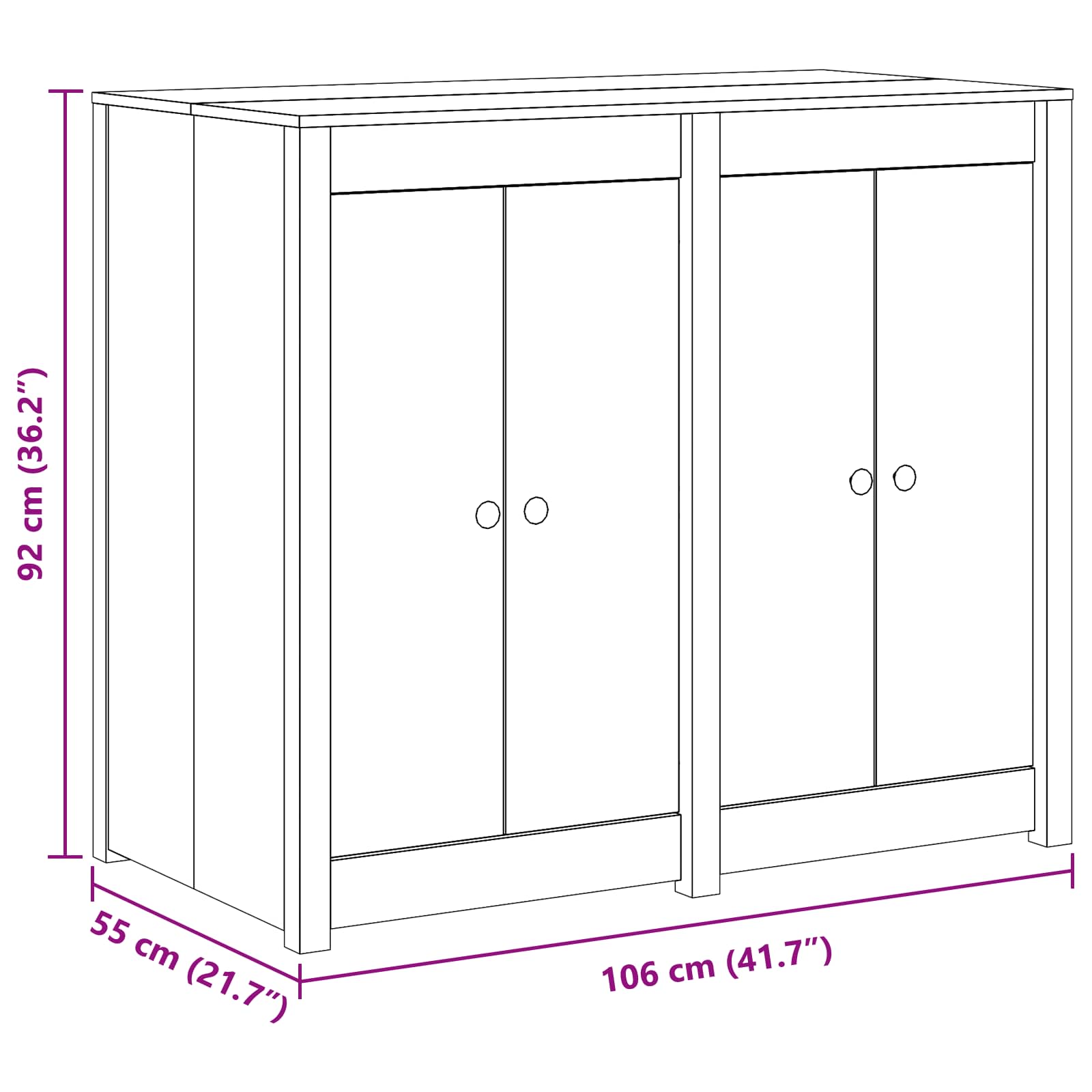 Außenküchenschrank MEPPEL Natural Douglas 106 x 55 x 92 cm
