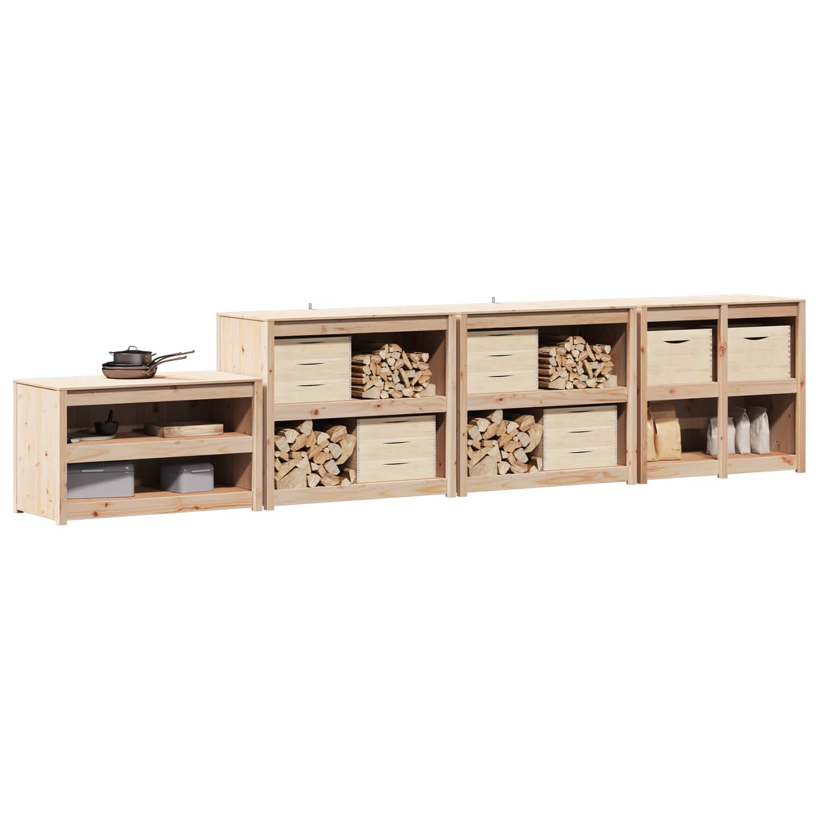Außenküchenschrank MEPPEL 4 stk. Natural Douglas