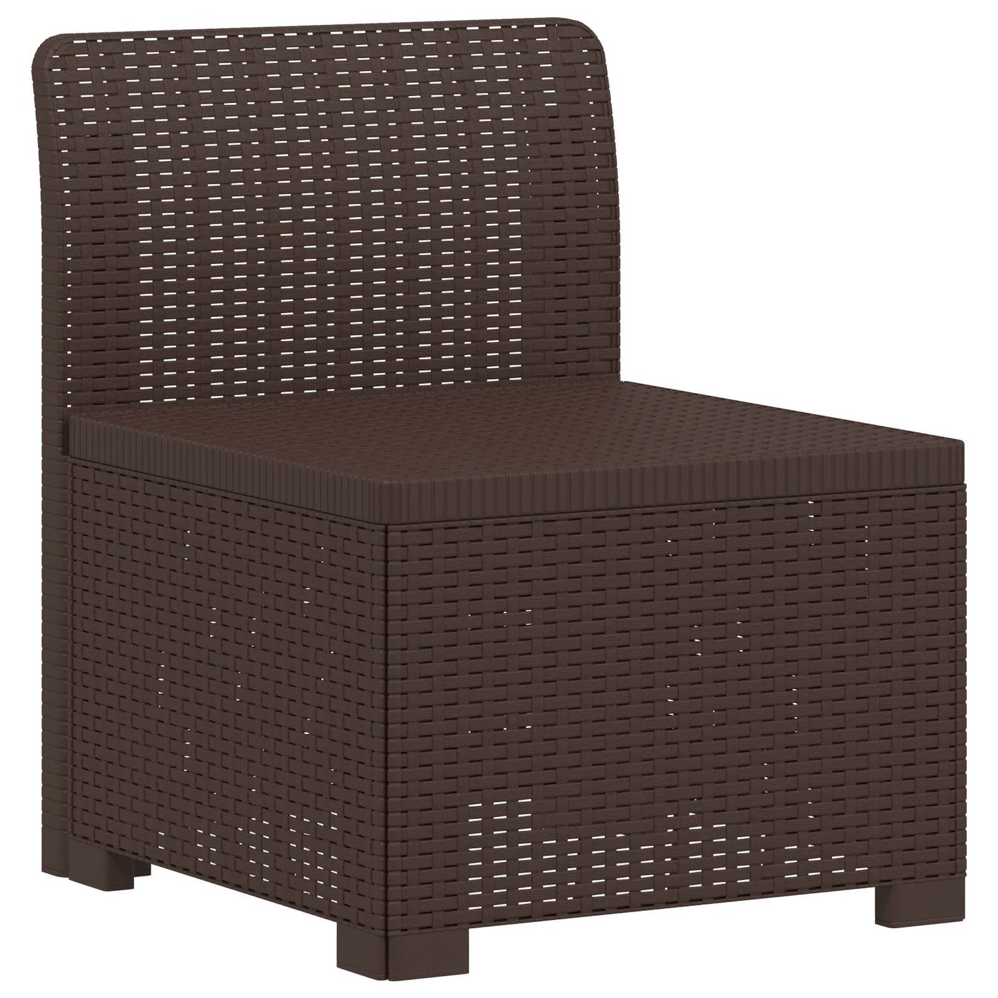 4-Sitzer Gartensofa Rattan Look PP Braun