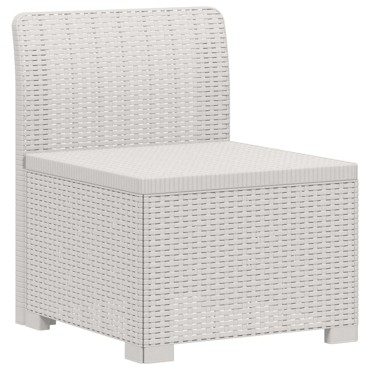 4-Sitzer Gartensofa Rattan Look PP Weiß