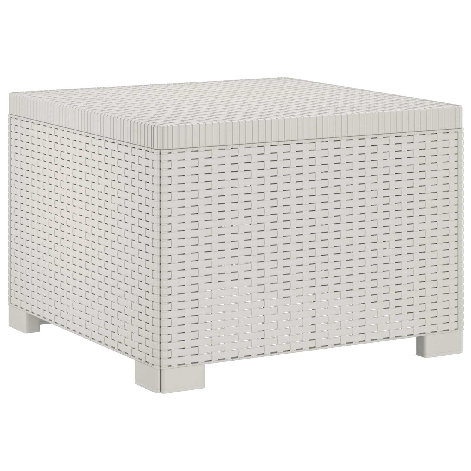4-Sitzer Gartensofa Rattan Look PP Weiß