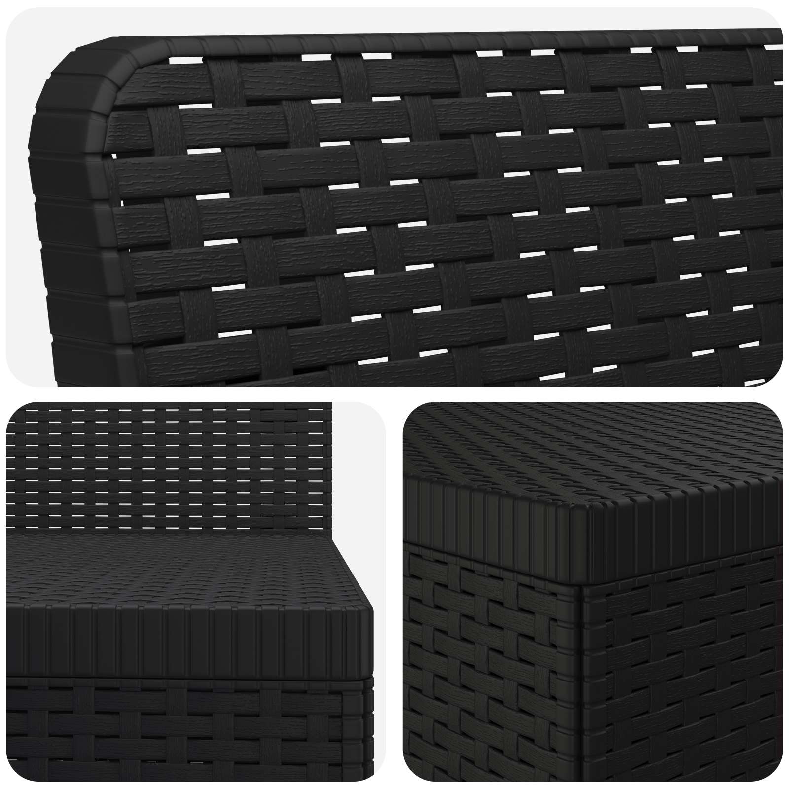 5-Sitzer Gartensofa Rattan-Look PP Anthrazit