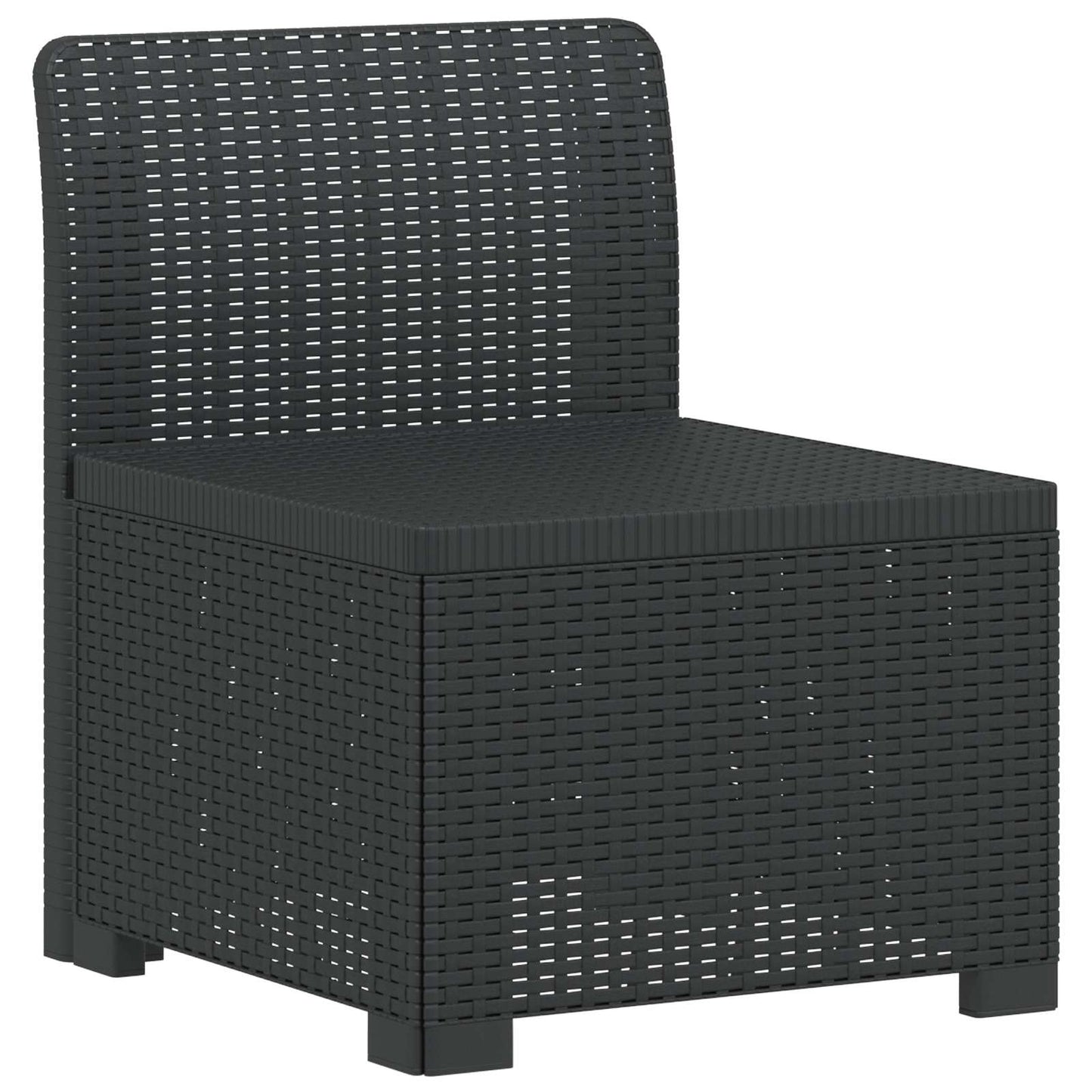 5-Sitzer Gartensofa Rattan-Look PP Anthrazit