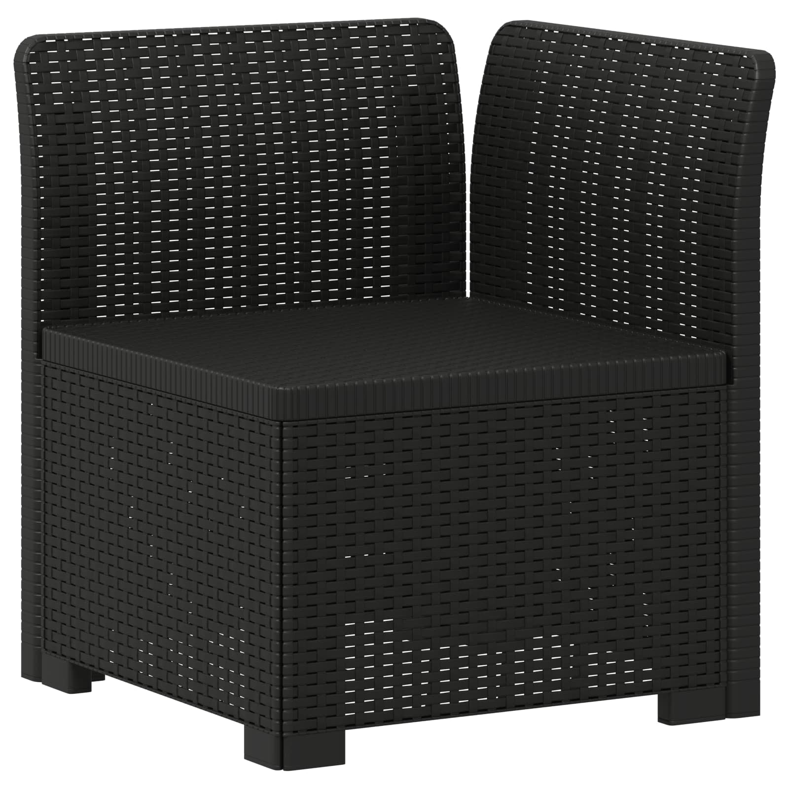 5-Sitzer Gartensofa Rattan-Look PP Anthrazit