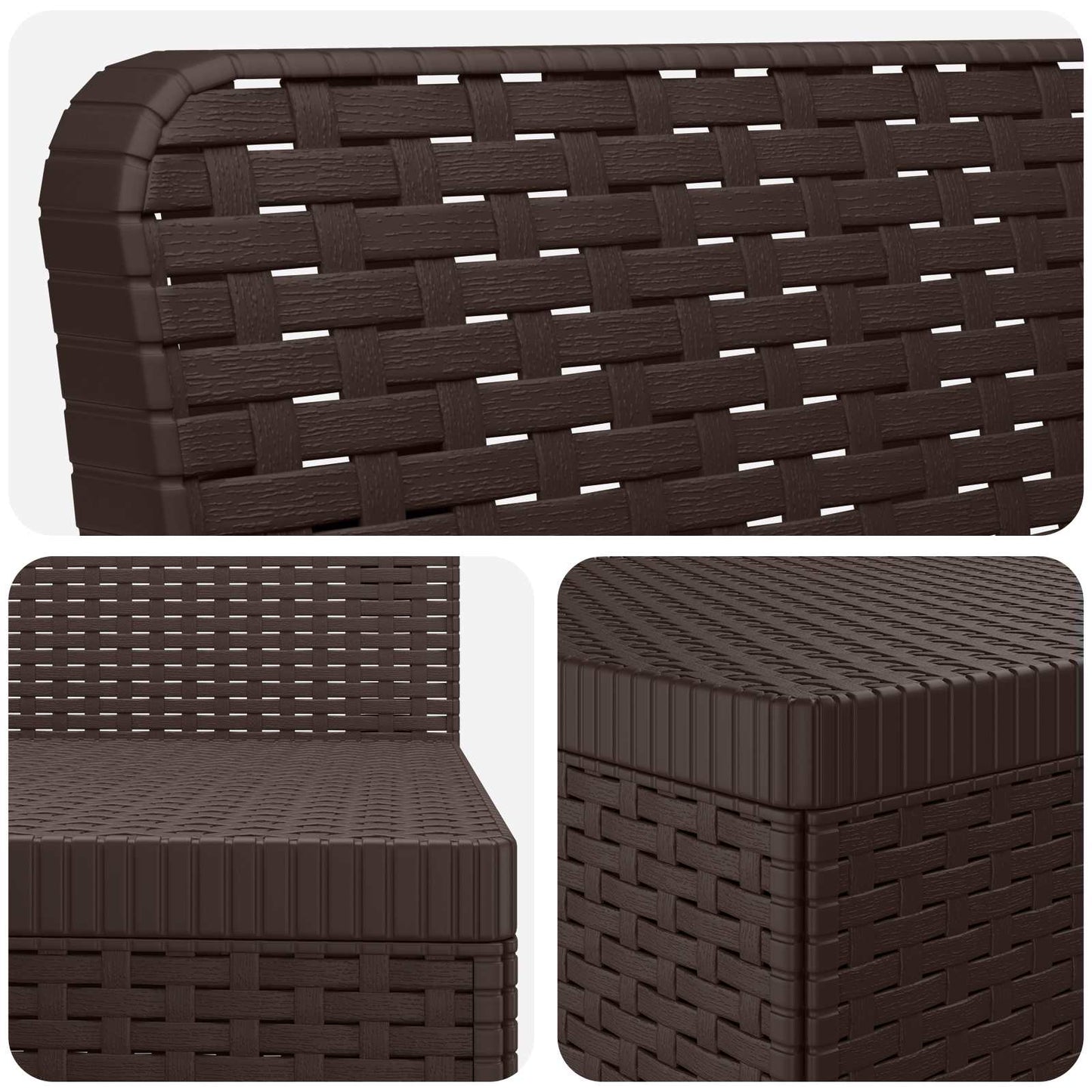 4-Sitzer Garten Sofa Rattan Look PP Braun