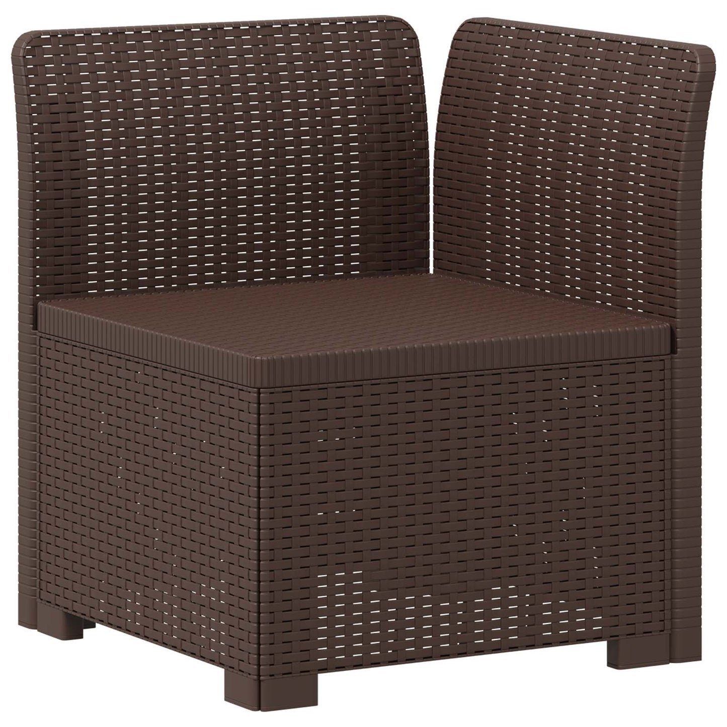 4-Sitzer Garten Sofa Rattan Look PP Braun
