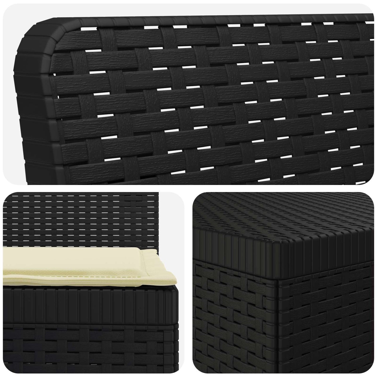 4-Sitzer Garten Sofa mit Kissen Rattan Look PP Anthrazit