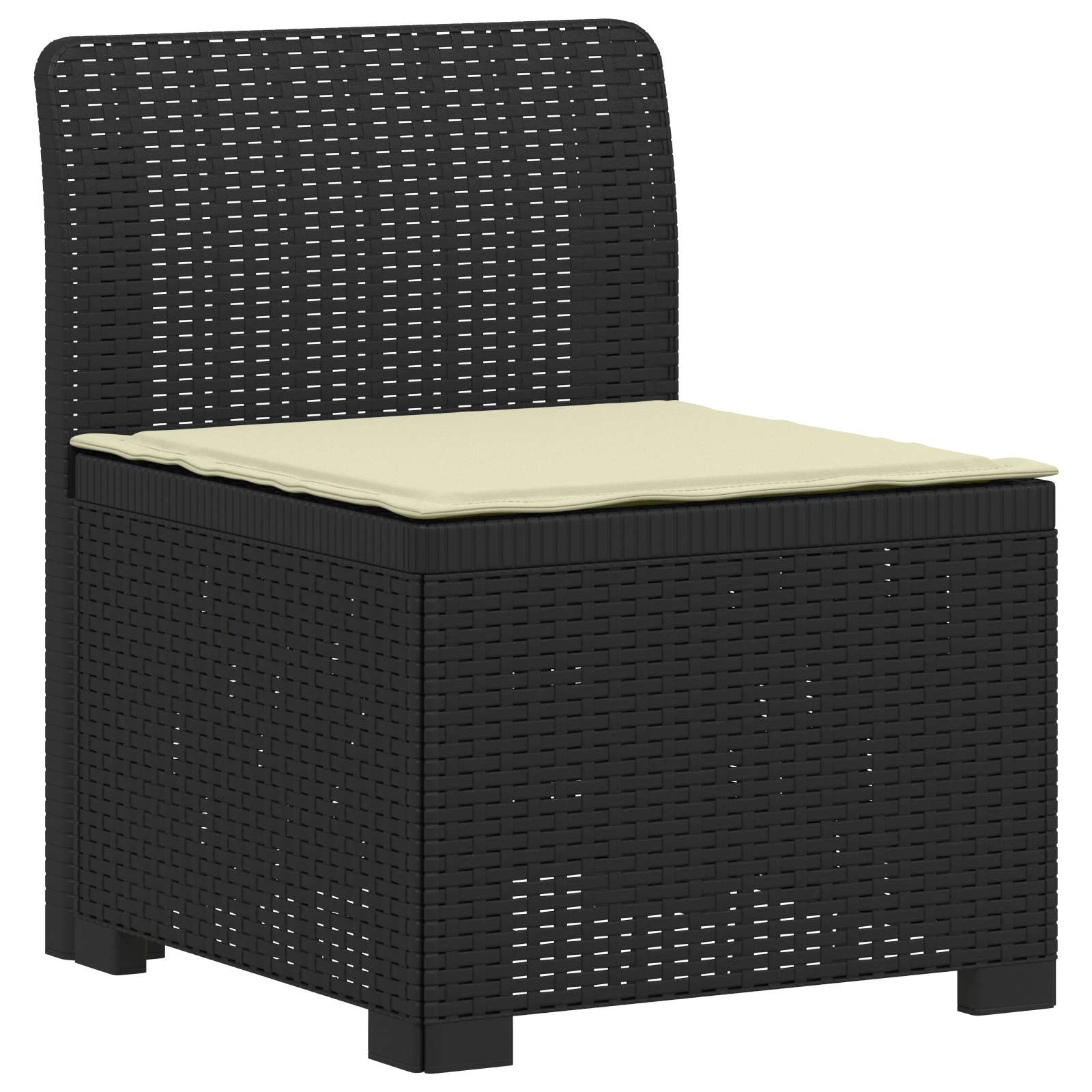 4-Sitzer Garten Sofa mit Kissen Rattan Look PP Anthrazit