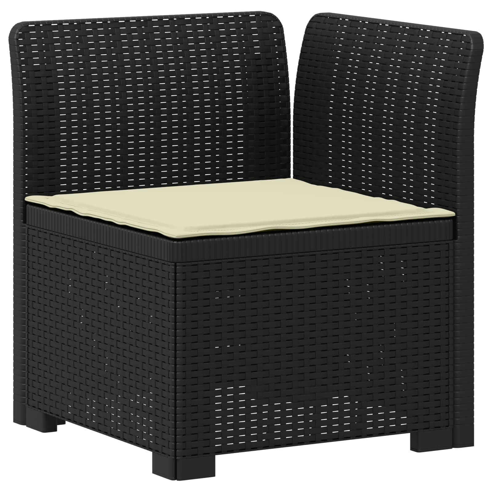 4-Sitzer Garten Sofa mit Kissen Rattan Look PP Anthrazit