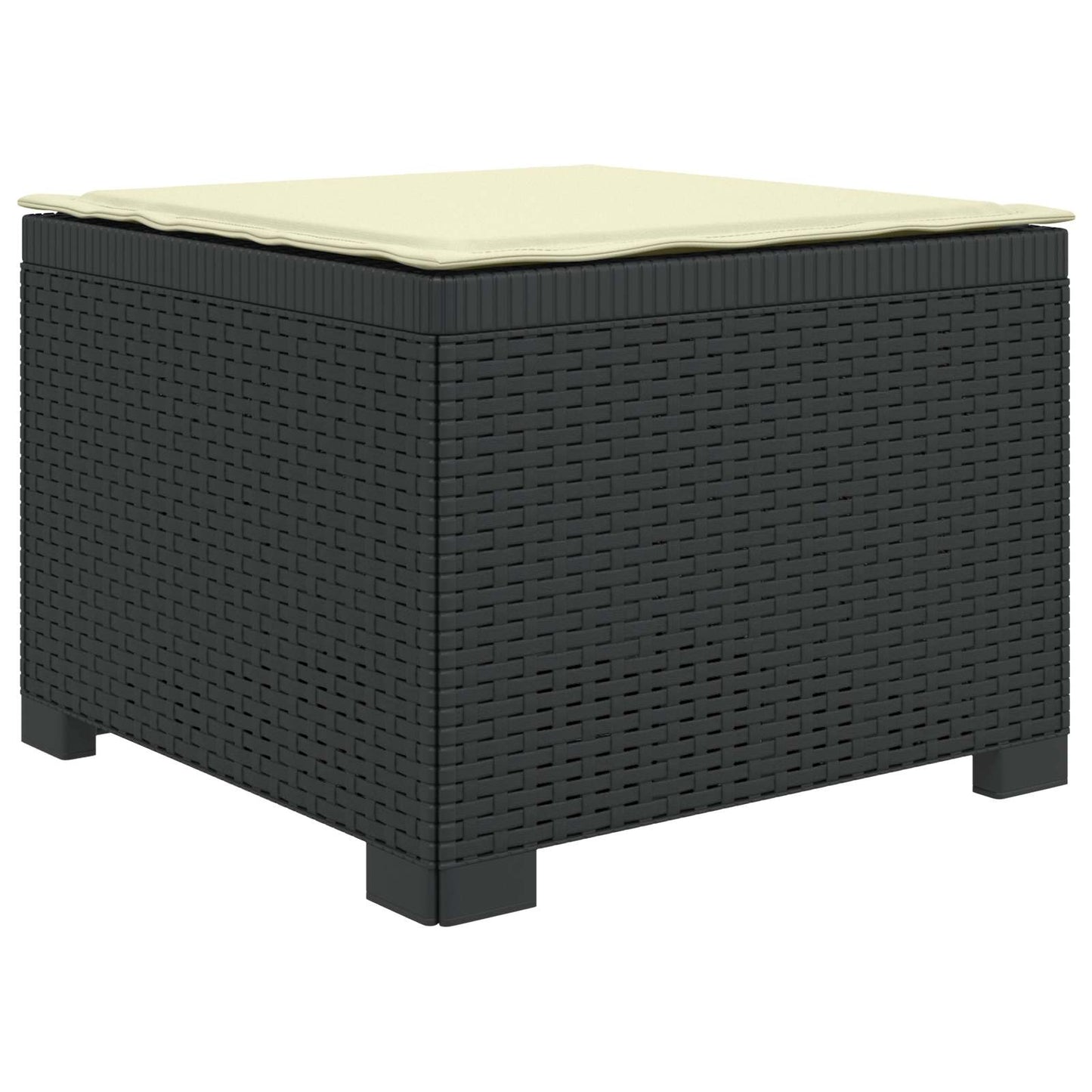4-Sitzer Garten Sofa mit Kissen Rattan Look PP Anthrazit