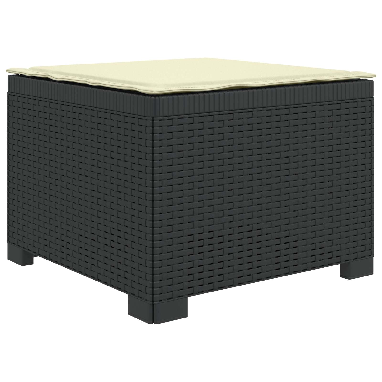 4-Sitzer Garten Sofa mit Kissen Rattan Look PP Anthrazit