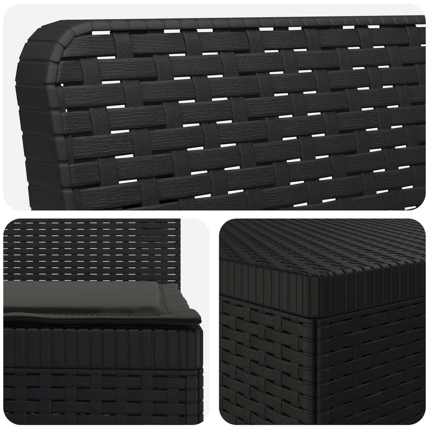 4-Sitzer Garten Sofa mit Kissen Rattan Look PP Anthrazit