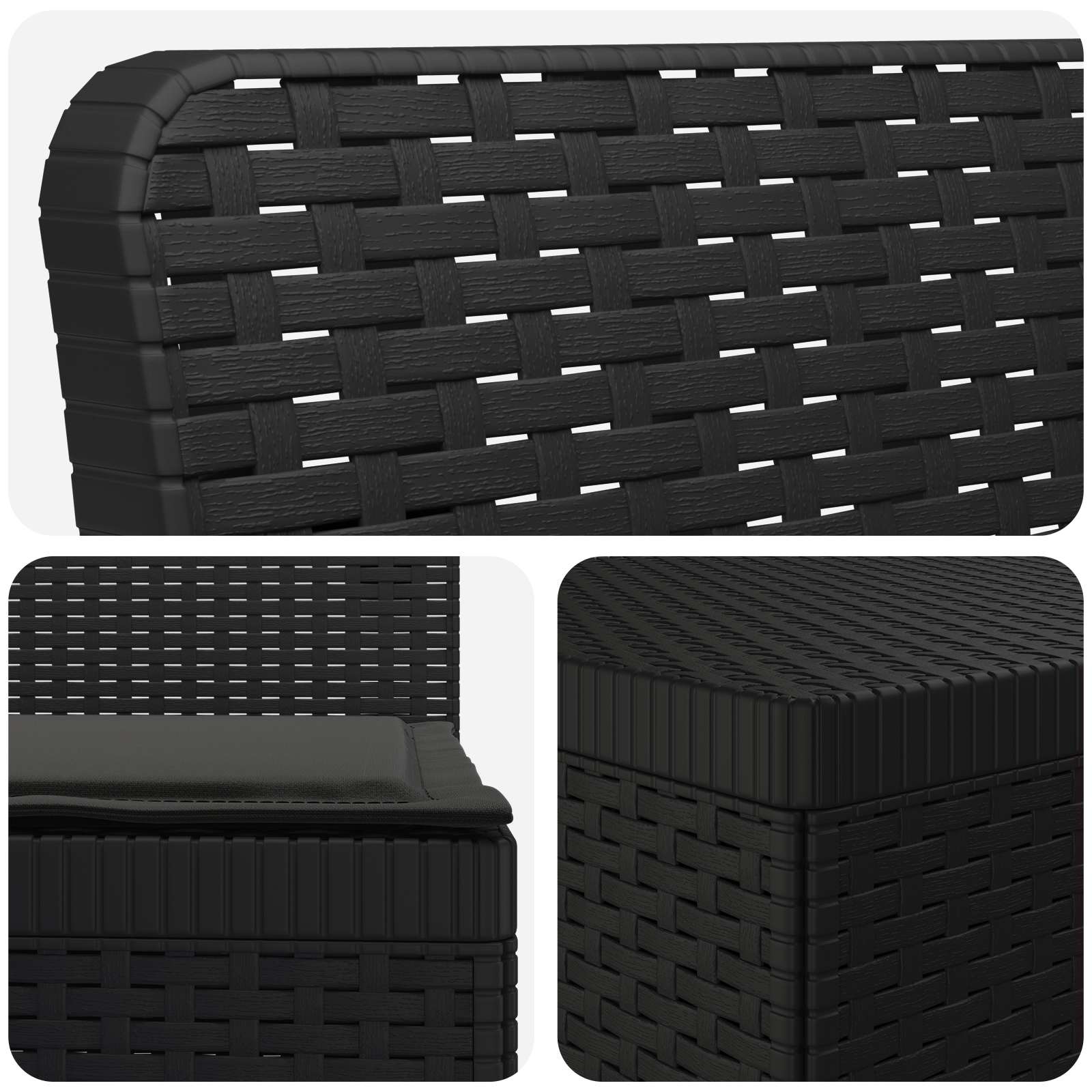 4-Sitzer Garten Sofa mit Kissen Rattan Look PP Anthrazit