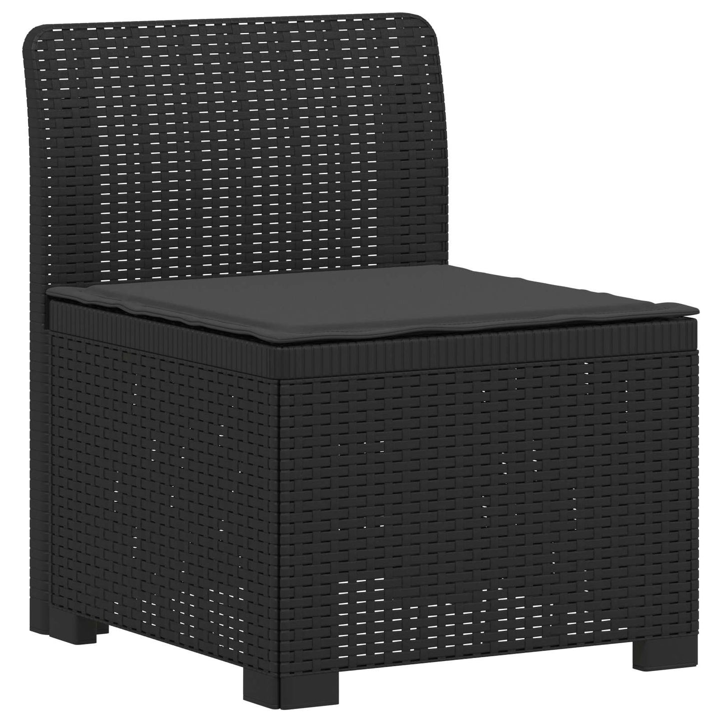 4-Sitzer Garten Sofa mit Kissen Rattan Look PP Anthrazit