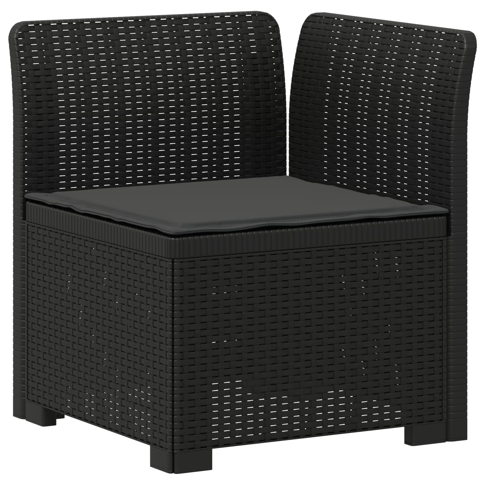 4-Sitzer Garten Sofa mit Kissen Rattan Look PP Anthrazit