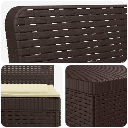 4-Sitzer Garten Sofa mit Kissen Rattan Look PP Braun
