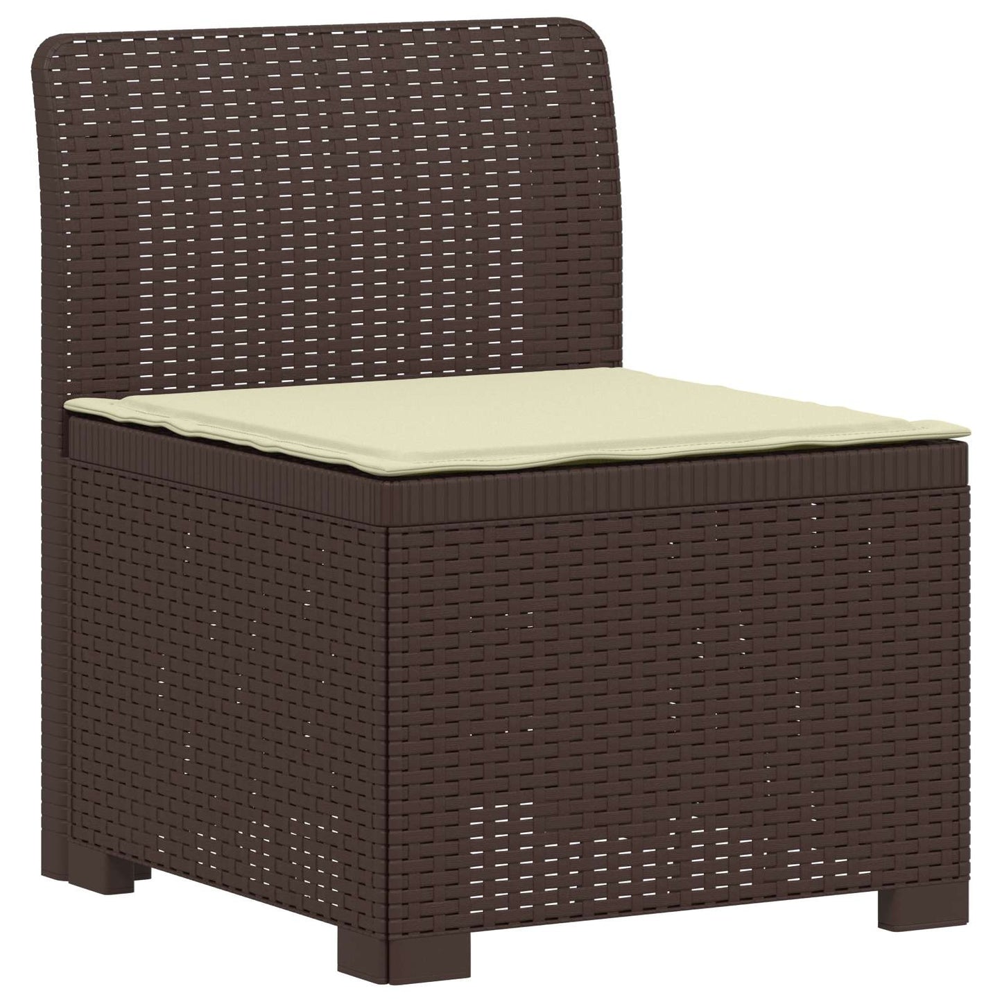 4-Sitzer Garten Sofa mit Kissen Rattan Look PP Braun