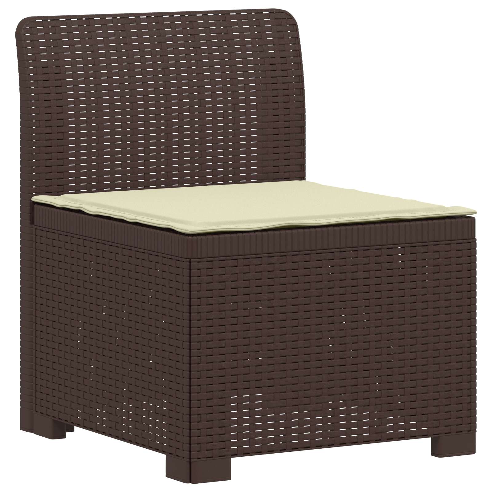 4-Sitzer Garten Sofa mit Kissen Rattan Look PP Braun