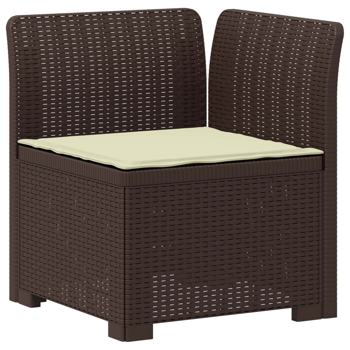 4-Sitzer Garten Sofa mit Kissen Rattan Look PP Braun