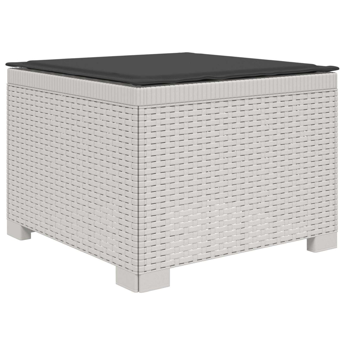 4-Sitzer Garten Sofa mit Kissen Rattan Look PP Weiß