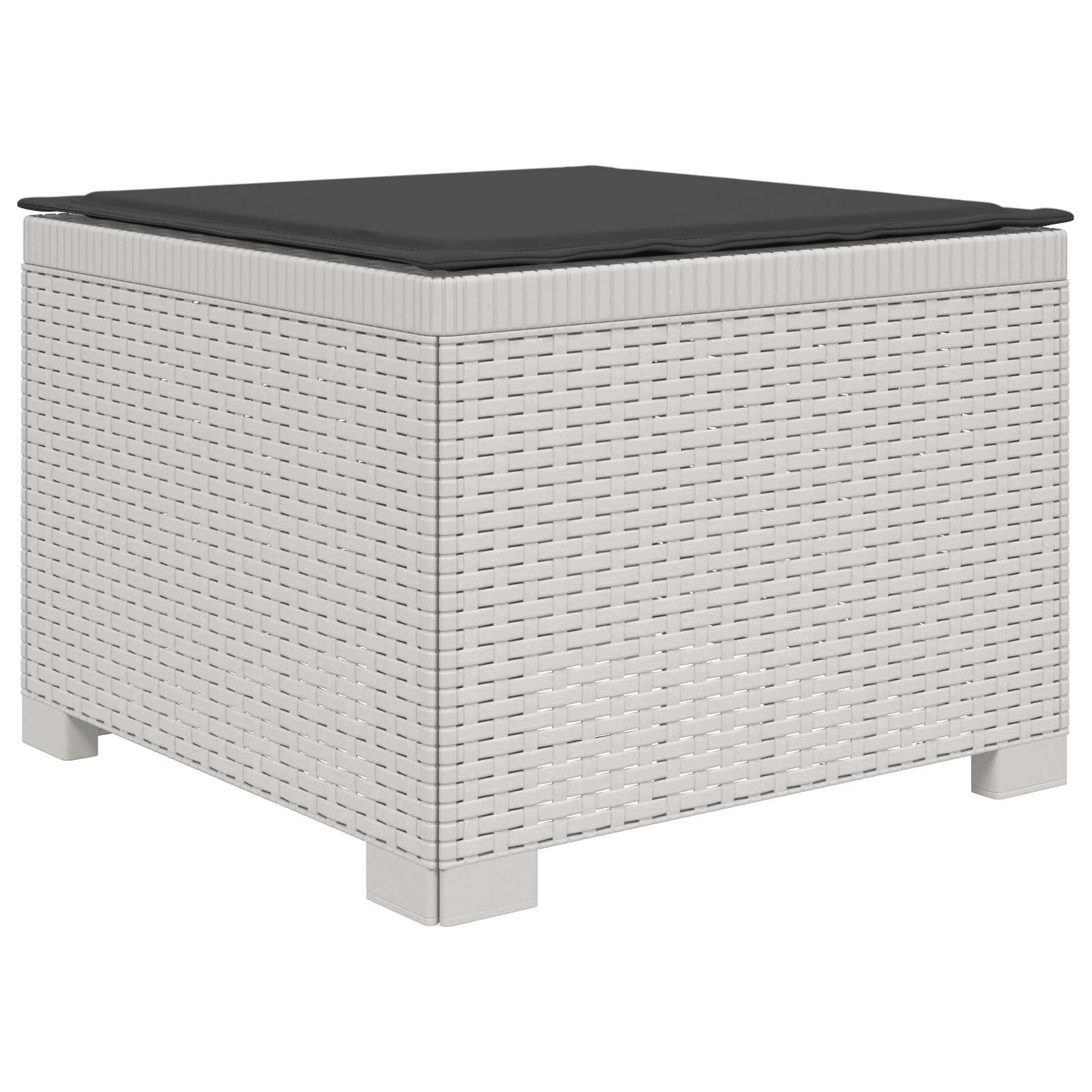 4-Sitzer Garten Sofa mit Kissen Rattan Look PP Weiß