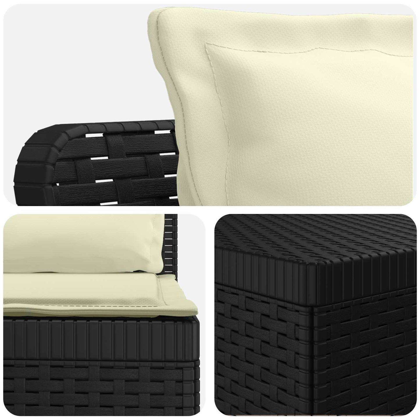 4-Sitzer Garten Sofa mit Kissen Rattan Look PP Anthrazit