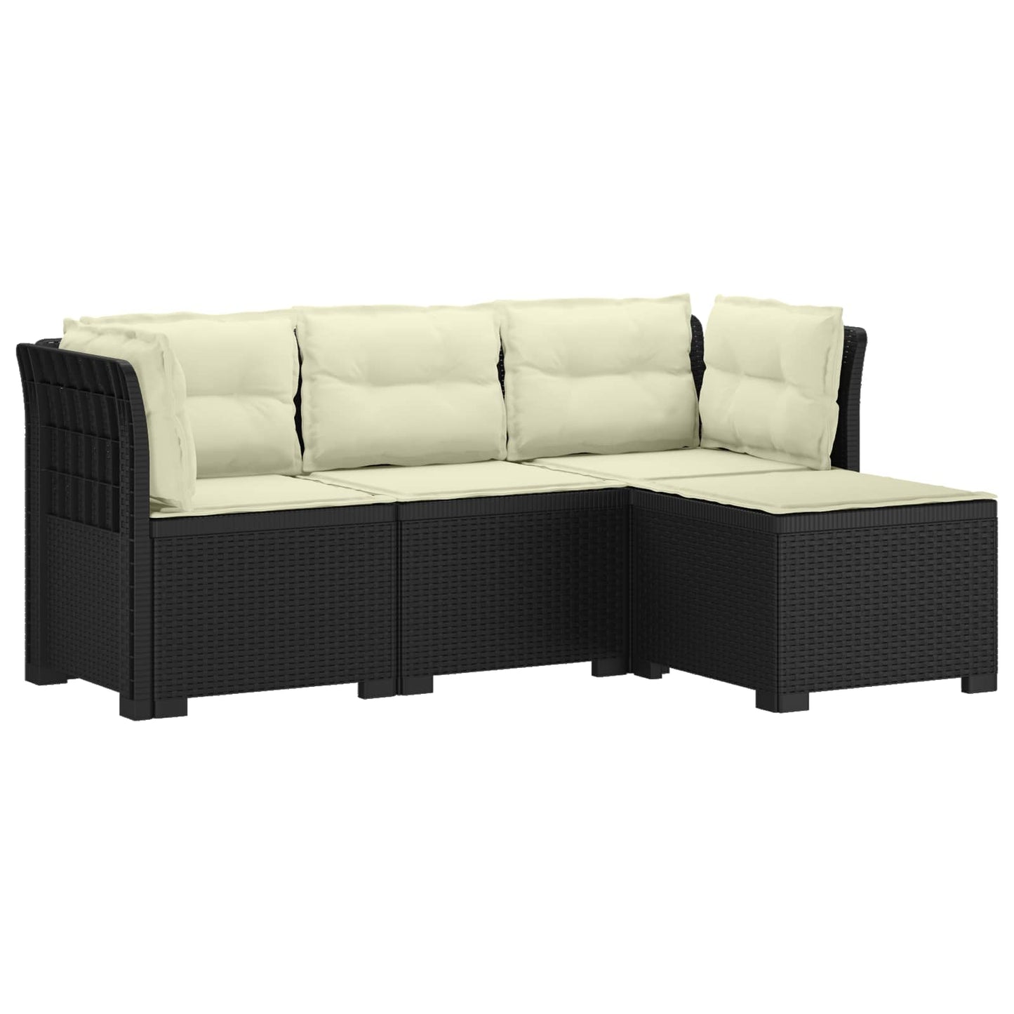 4-Sitzer Garten Sofa mit Kissen Rattan Look PP Anthrazit