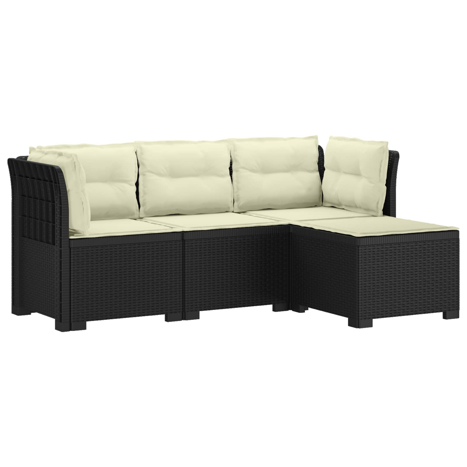 4-Sitzer Garten Sofa mit Kissen Rattan Look PP Anthrazit