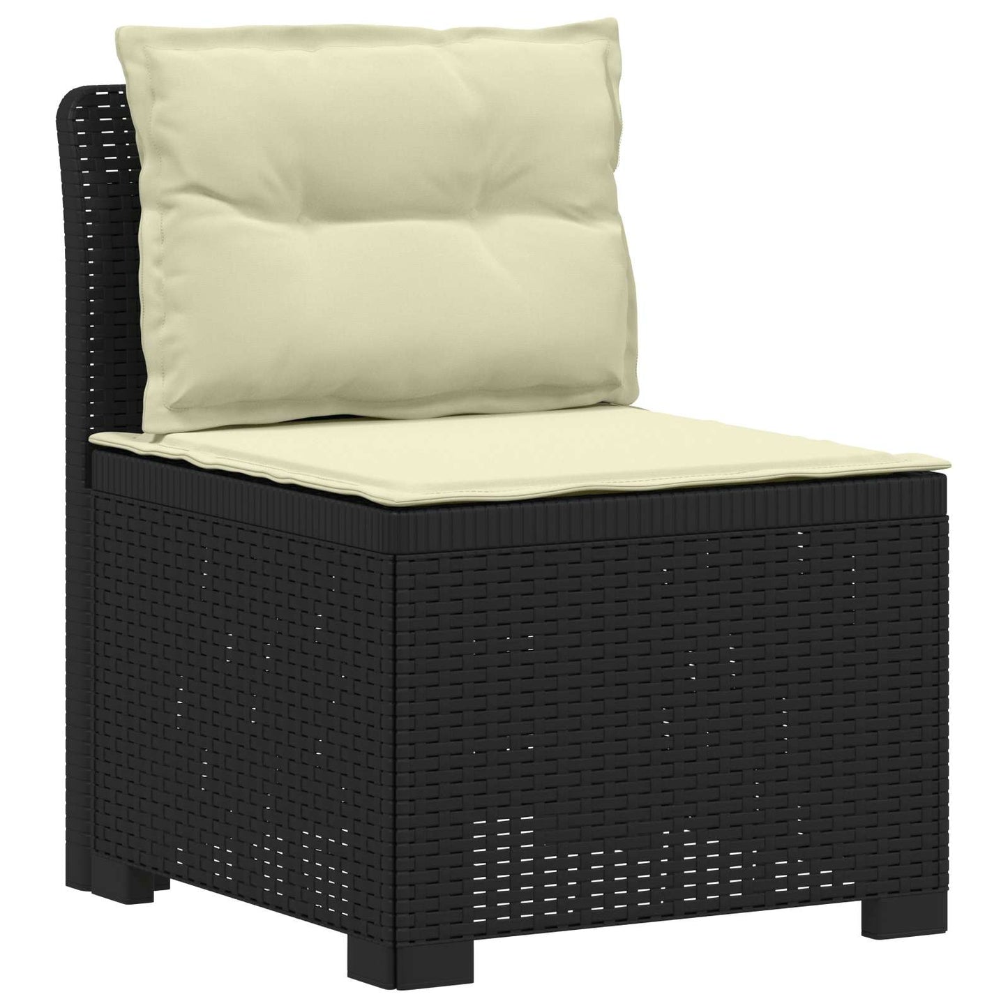 4-Sitzer Garten Sofa mit Kissen Rattan Look PP Anthrazit