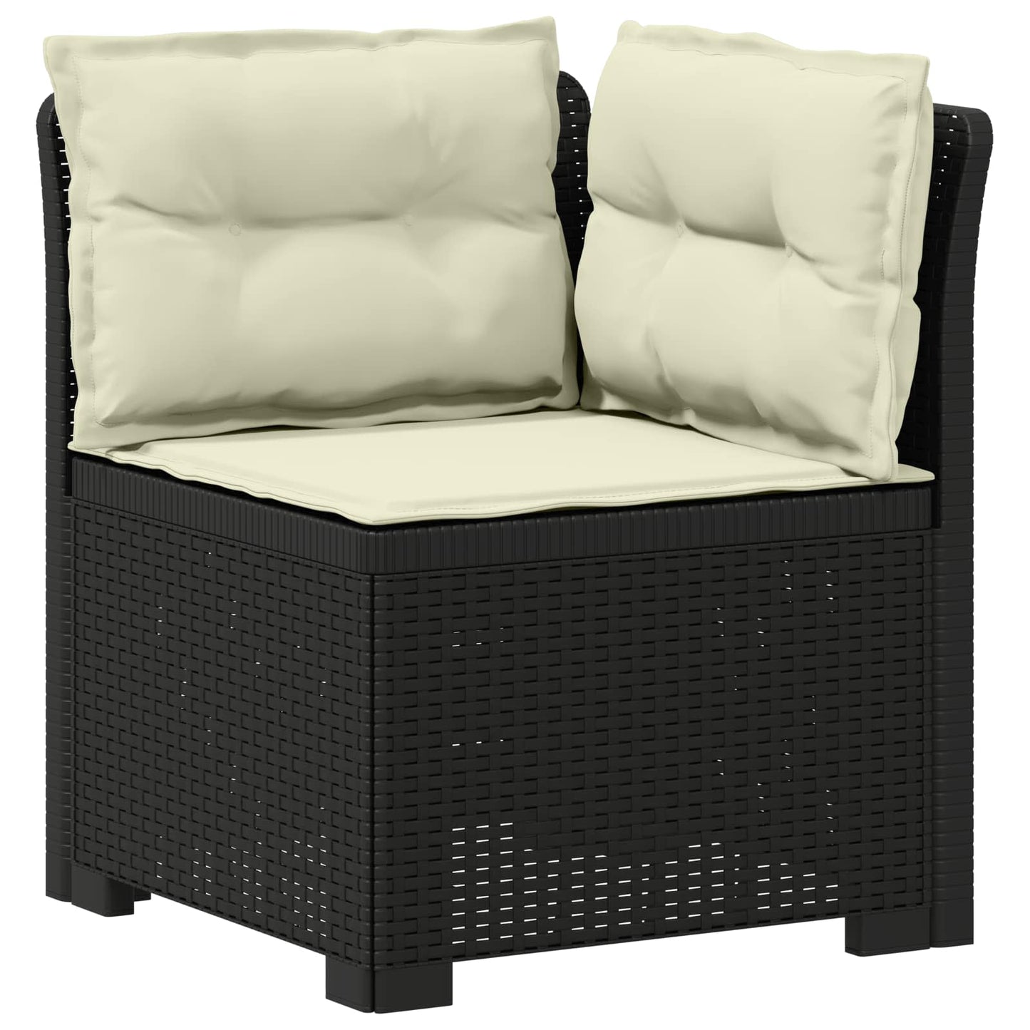 4-Sitzer Garten Sofa mit Kissen Rattan Look PP Anthrazit