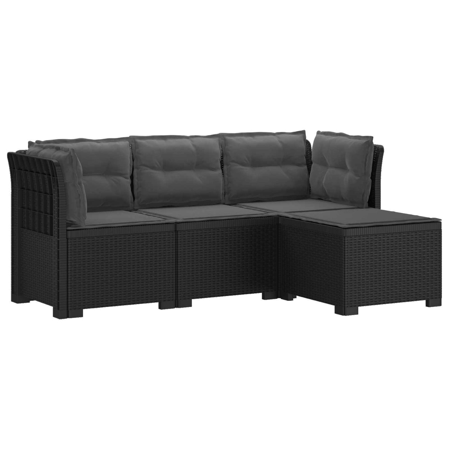 4-Sitzer Garten Sofa mit Kissen Rattan Look PP Anthrazit