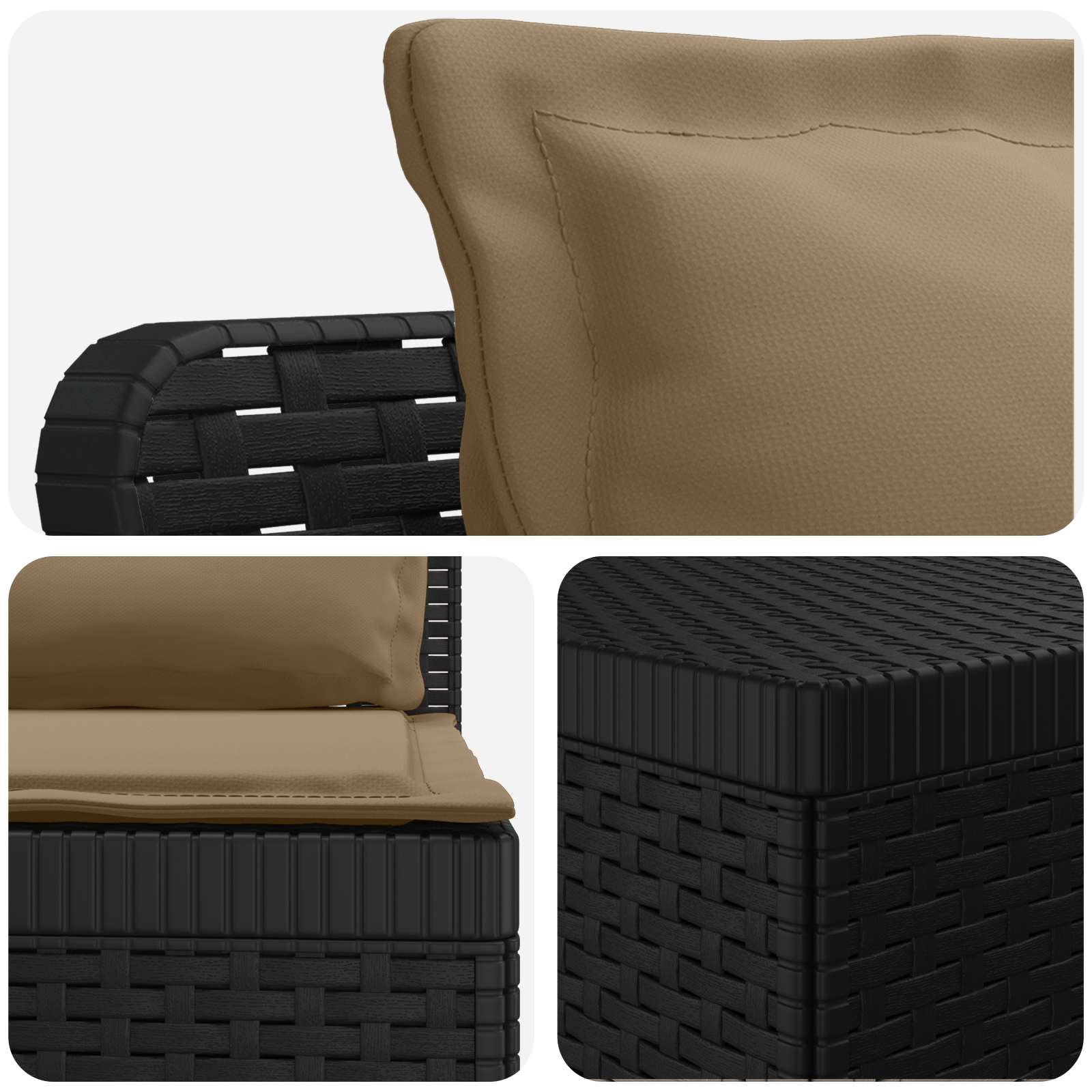 4-Sitzer Garten Sofa mit Kissen Rattan Look PP Anthrazit