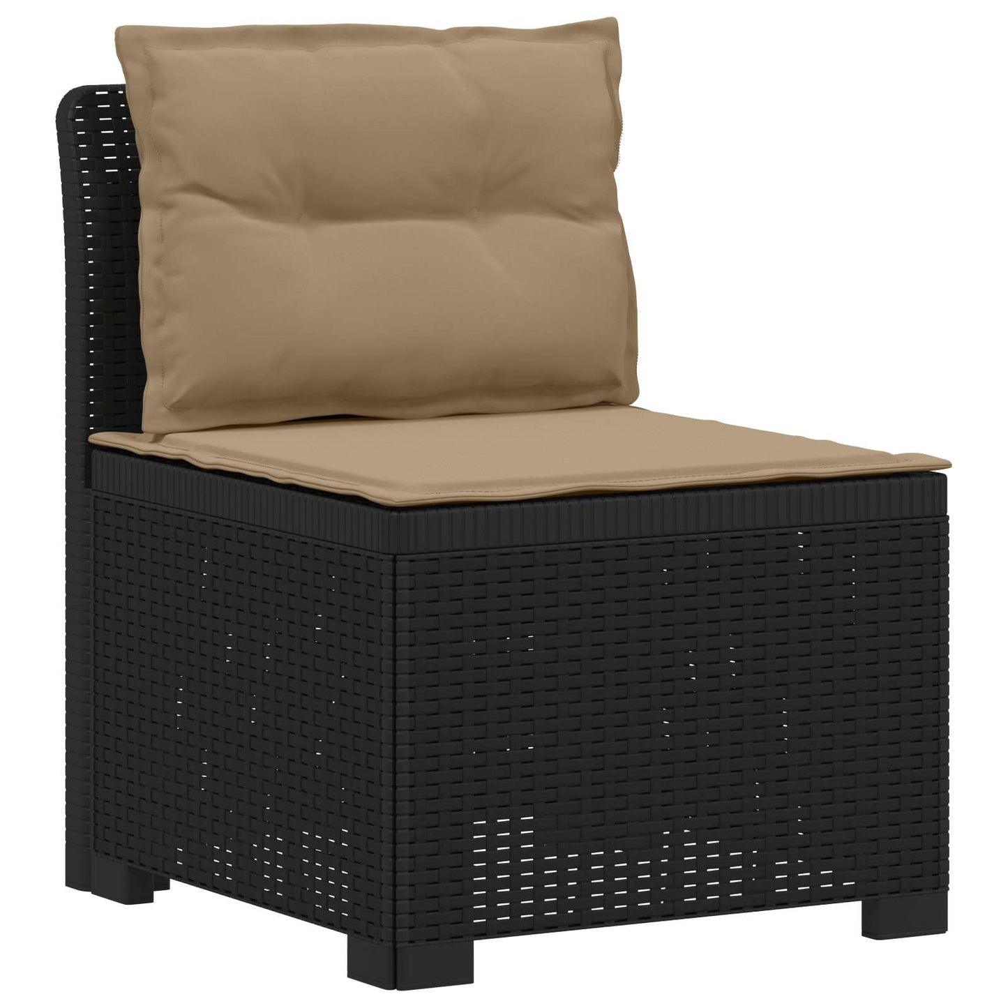 4-Sitzer Garten Sofa mit Kissen Rattan Look PP Anthrazit